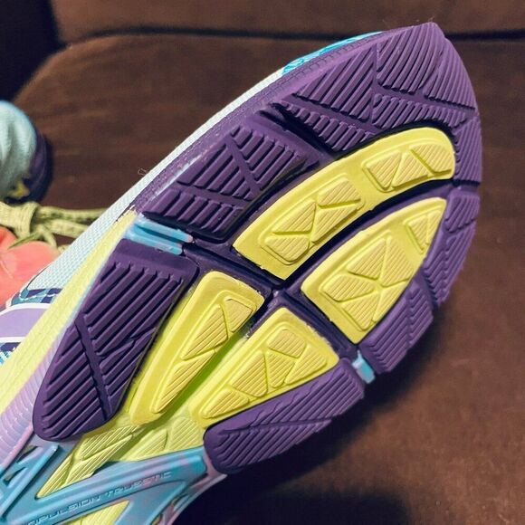 ASICS GEL NOOSA TRI 10 Womens MEDIUM Blue Purple Lime 7.5 39 EUR - Picture 10 of 11